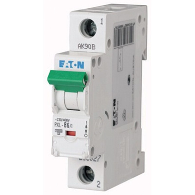 Eaton xPole PXL, S200 MCB, 1P, 6A Curve C, 400V AC, 48V DC, 10 kA Breaking Capacity