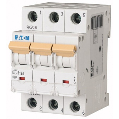 Eaton xPole PXL, S200 MCB, 3P, 12A Curve D, 400V AC, 48V DC, 10 kA Breaking Capacity