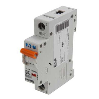Eaton MEMShield MCB, 1P, 63A Curve C, 230V AC, 48V DC, 10 kA Breaking Capacity