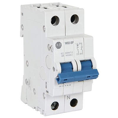 Allen Bradley 1492 1492-SPM MCB, 2P, 16A Curve B, 277V AC, 96V DC, 10 kA Breaking Capacity