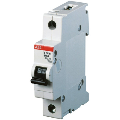 ABB System Pro M Compact S200M MCB, 1P, 25A Curve B, 253V AC, 72V DC, 10 kA Breaking Capacity