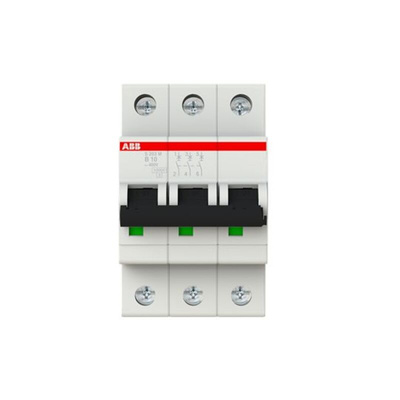 ABB System Pro M Compact S200M MCB, 3P, 10A Curve B, 440V AC, 10 kA Breaking Capacity