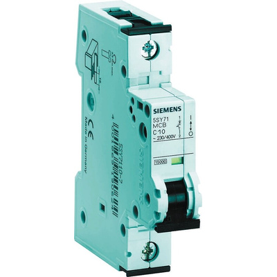 Siemens Sentron 5SY7 MCB, 1P, 6A Curve C, 230V AC, 15 kA Breaking Capacity