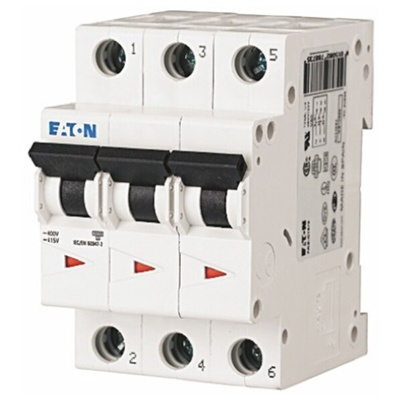 Eaton xEffect MCB, 3P, 6A Curve B, 230 → 400V AC, 6 kA Breaking Capacity