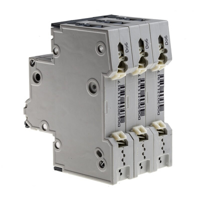 Siemens Sentron 5SY4 MCB, 3P, 6A Curve D, 400V AC, 10 kA Breaking Capacity