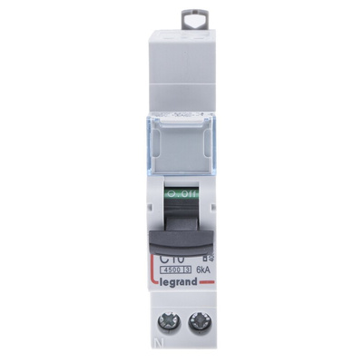 Legrand DX Range DX3 MCB, 1P, 10A Curve C, 250V AC, 12V DC, 4.5 kA Breaking Capacity