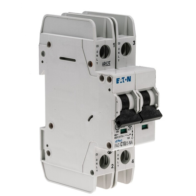Eaton xEffect MCB, 2P, 10A Curve C, 240 → 415V AC, 60V DC, 10 kA Breaking Capacity