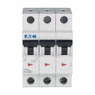 Eaton xEffect MCB, 3P, 32A Curve D, 240 → 415V AC, 10 kA Breaking Capacity