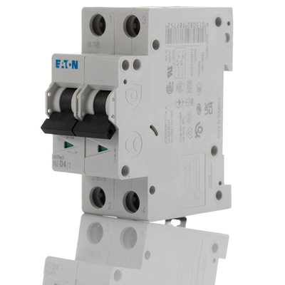 Eaton xEffect MCB, 2P, 4A Curve D, 240 → 415V AC, 10 kA Breaking Capacity