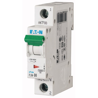 Eaton xPole MCB, 1P, 6A Curve C, 48V DC, 10 kA Breaking Capacity