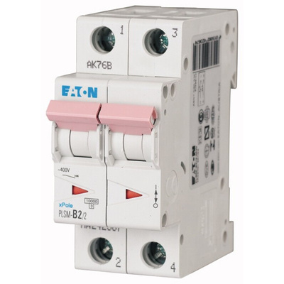 Eaton xPole MCB, 2P, 2A Curve D, 48V DC, 10 kA Breaking Capacity