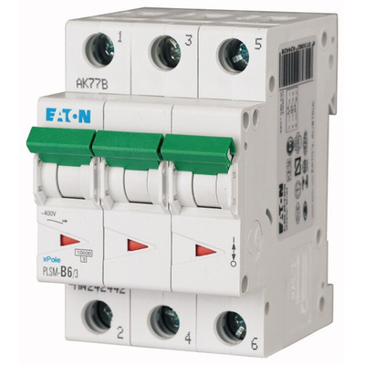 Eaton xPole MCB, 3P, 6A Curve C, 48V DC, 10 kA Breaking Capacity