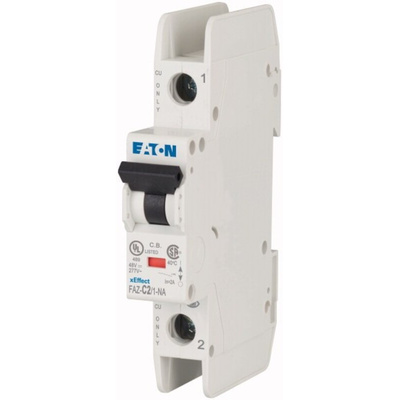 Eaton xEffect MCB, 1P, 2A Curve C, 240 → 415V AC, 48V DC, 10 kA Breaking Capacity