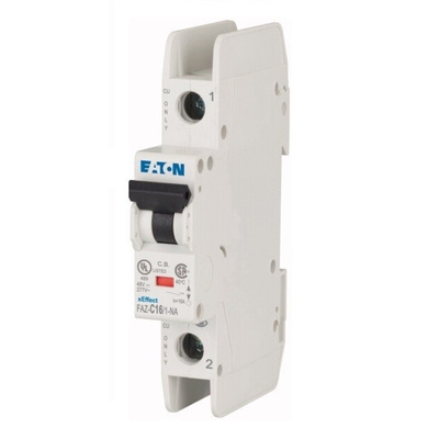 Eaton xEffect MCB, 1P, 16A Curve C, 240 → 415V AC, 48V DC, 10 kA Breaking Capacity