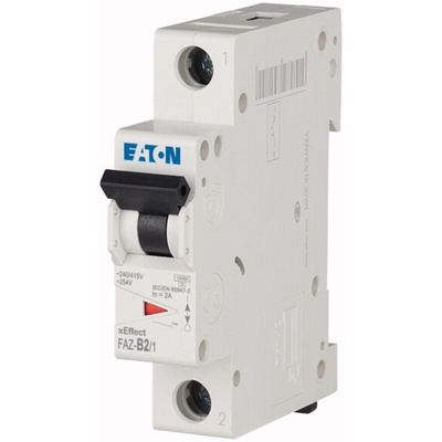 Eaton xEffect MCB, 1P, 2A Curve B, 240V AC, 48V DC, 10 kA Breaking Capacity