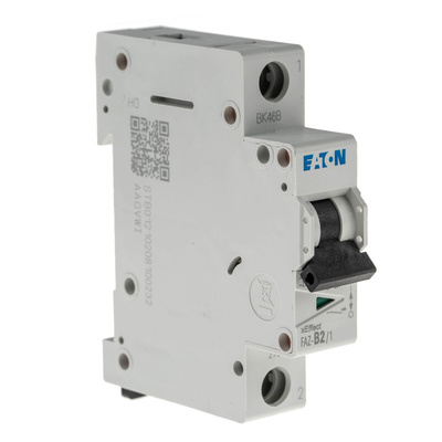 Eaton xEffect MCB, 1P, 2A Curve B, 240V AC, 48V DC, 10 kA Breaking Capacity