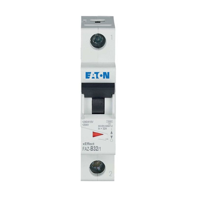 Eaton xEffect MCB, 1P, 32A Curve B, 240V AC, 48V DC, 10 kA Breaking Capacity