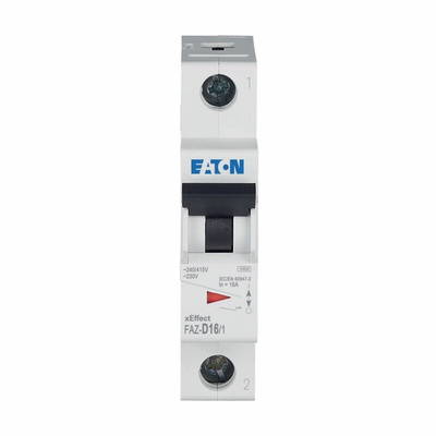 Eaton xEffect MCB, 1P, 16A Curve D, 240V AC, 48V DC, 10 kA Breaking Capacity