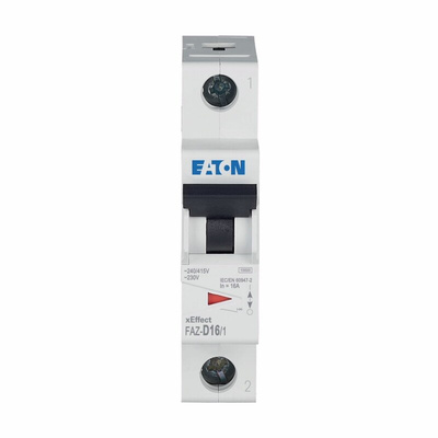 Eaton xEffect MCB, 1P, 16A Curve D, 240V AC, 48V DC, 10 kA Breaking Capacity