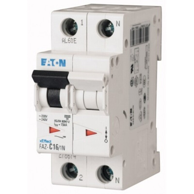 Eaton xEffect MCB, 1P+N, 6A Curve B, 240V AC, 48V DC, 10 kA Breaking Capacity