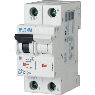 Eaton xEffect MCB, 1P+N, 4A Curve C, 240V AC, 48V DC, 10 kA Breaking Capacity