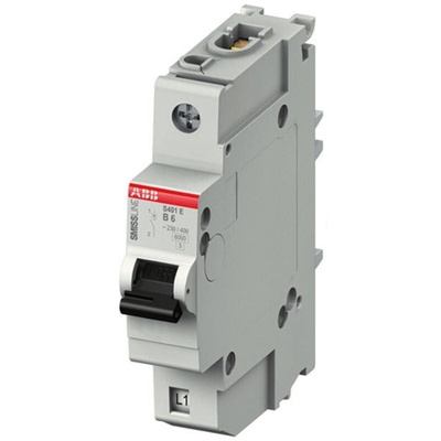 ABB SMISSLINE TP S400E MCB, 1P, 63A Curve B, 230V AC, 6 kA Breaking Capacity