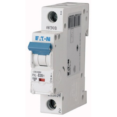 Eaton xPole PXL, S200 MCB, 1P, 20A Curve D, 400V AC, 48V DC, 10 kA Breaking Capacity