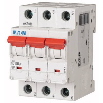 Eaton xPole PXL, S200 MCB, 3P, 10A Curve B, 400V AC, 48V DC, 10 kA Breaking Capacity