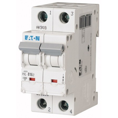Eaton xPole PXL, S200 MCB, 2P, 16A Curve B, 400V AC, 48V DC, 10 kA Breaking Capacity