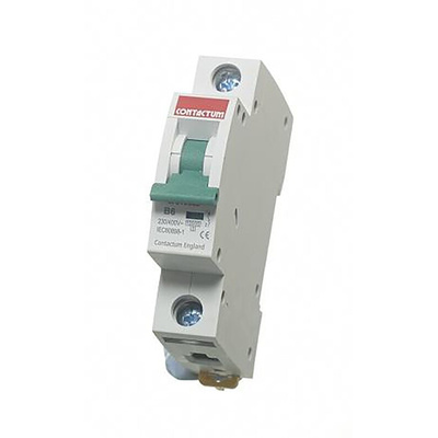 Contactum MCB, 1P, 20A Curve C, 250V AC, 10 kA Breaking Capacity