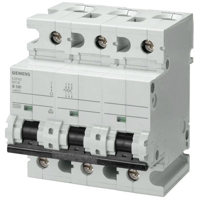 Siemens SENTRON 5SP4 MCB, 3P, 125A Curve B, 400V AC