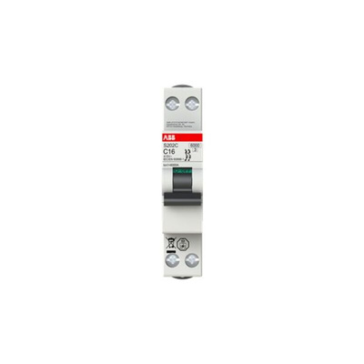 ABB S200C MCB, 2P, 2A Curve C, 415V AC, 6 kA Breaking Capacity