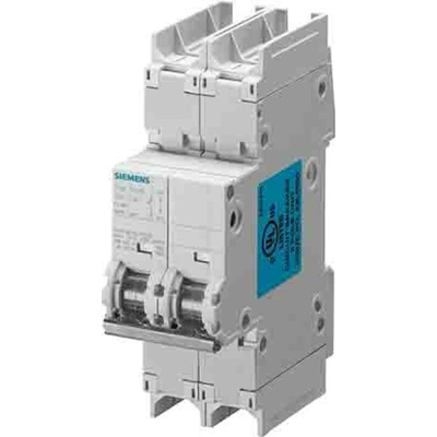 Siemens SENTRON 5SJ4 MCB, 2P, 10A Curve C, 400V AC, 60V DC, 14 kA Breaking Capacity