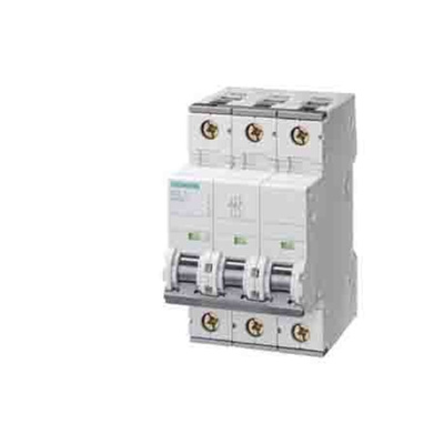 Siemens SENTRON 5SY7 MCB, 3P, 50A Curve C, 400V AC, 72V DC, 5 kA Breaking Capacity
