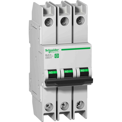 Schneider Electric Multi 9 C60BPR MCB, 3P, 15A Curve D, 10 kA Breaking Capacity