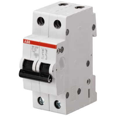 ABB Compact Home SH200 MCB, 2P, 6A Curve C