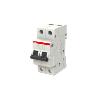 ABB Compact Home SH200 MCB, 2P, 16A Curve C, 400V AC, 400V DC, 6 kA Breaking Capacity