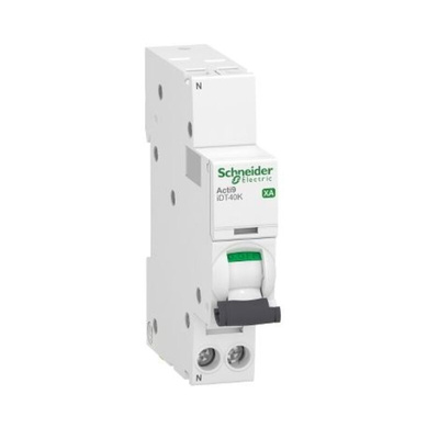 Schneider Electric Acti 9 Acti9 iDT40K XA MCB, 1P+N, 16A Curve C, 230V AC