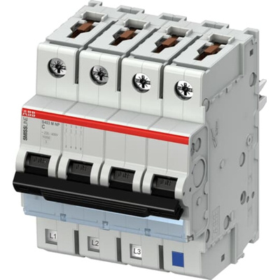 ABB SMISSLINE TP MCB, 4P, 2A Curve C, 415V AC