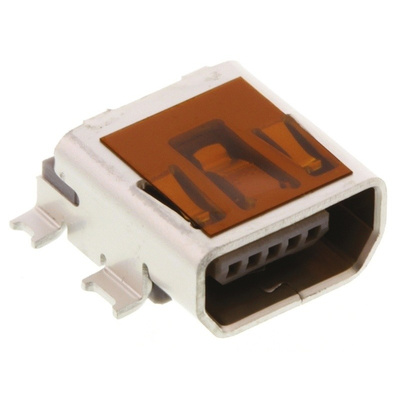 Molex, On-The-Go USB Connector, SMT, Socket 2.0 Micro AB, Solder, Right Angle