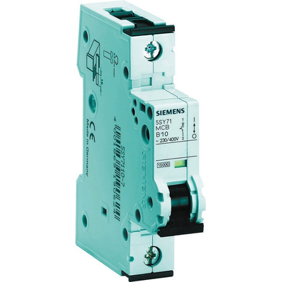 Siemens Sentron 5SY7 MCB, 1P, 6A Curve B, 230V AC, 15 kA Breaking Capacity