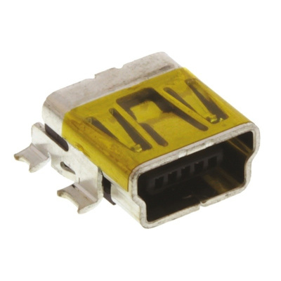 Molex, On-The-Go USB Connector, SMT, Socket 2.0 B, Solder, Right Angle