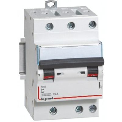 Legrand DX Range DX3 MCB, 3P, 16A Curve C, 230V AC, 10 kA Breaking Capacity