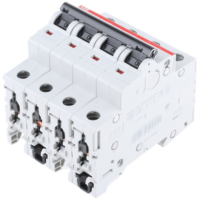 ABB System Pro M Compact S200 MCB, 4P, 16A Curve C, 400V AC, 110V DC, 6 kA Breaking Capacity