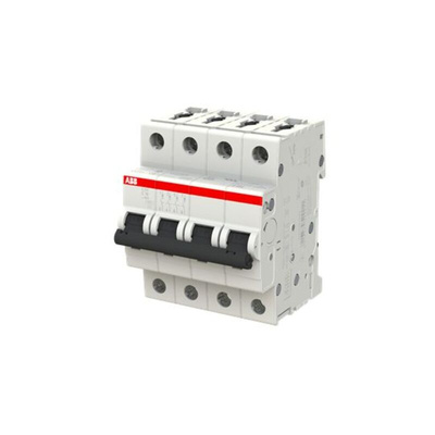 ABB System Pro M Compact S200 MCB, 4P, 16A Curve C, 400V AC, 110V DC, 6 kA Breaking Capacity