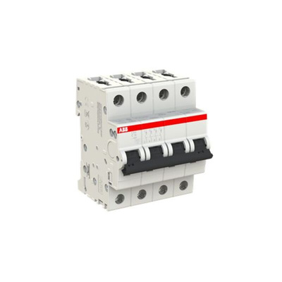 ABB System Pro M Compact S200 MCB, 4P, 16A Curve C, 400V AC, 110V DC, 6 kA Breaking Capacity