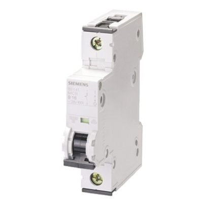 Siemens Sentron 5SY4 MCB, 1P, 25A Curve D, 230V AC, 10 kA Breaking Capacity