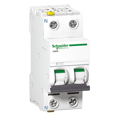 Schneider Electric Acti 9 iC60H MCB, 2P, 16A Curve C, 440V AC, 133V DC, 10 kA Breaking Capacity