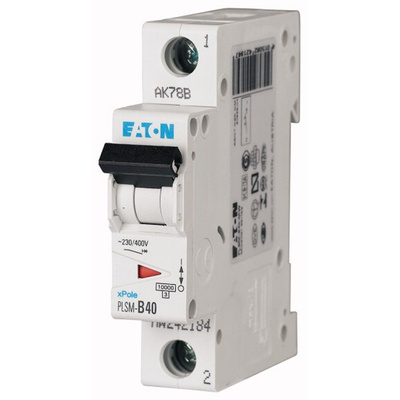 Eaton xPole MCB, 1P, 40A Curve C, 48V DC, 10 kA Breaking Capacity