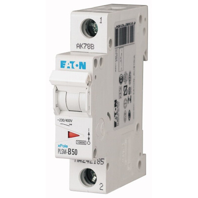 Eaton xPole MCB, 1P, 50A Curve C, 48V DC, 10 kA Breaking Capacity